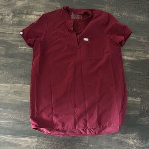 Figs maternity scrub top with mandarin collar size small